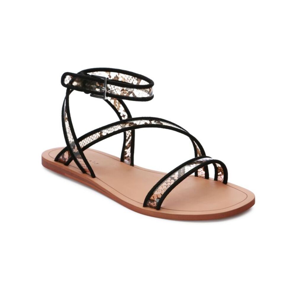 SANCTUARY Womens Beige Snake Straps Nellie Round Toe Gladiator Sandles 6 M